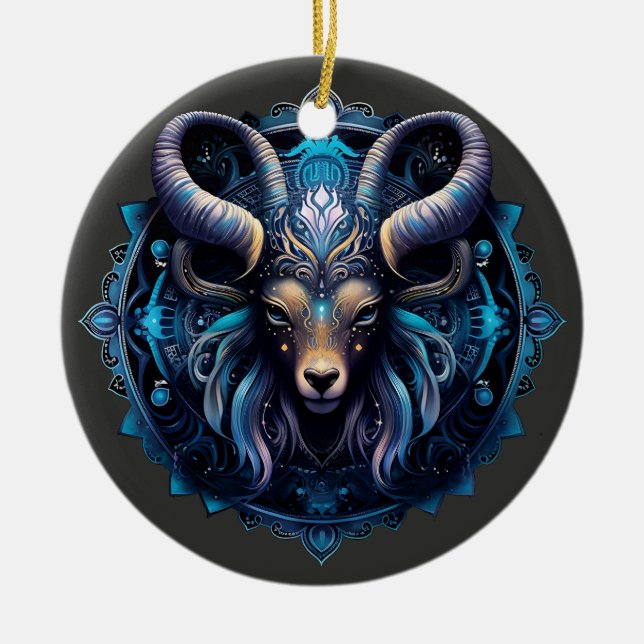 Zodiac Capricorn Personalized Astrology Ornament (Front)