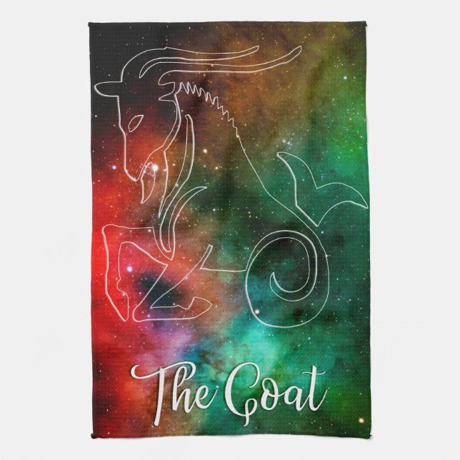 Zodiac : Capricorn 'The Goat' Kitchen Towel (Vertical)