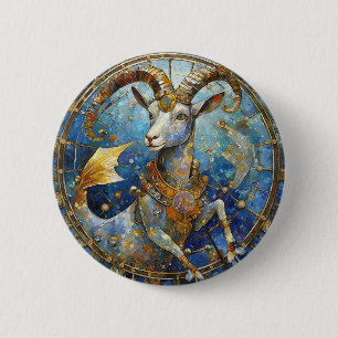 Zodiac - Capricorn the Sea Goat 2 Inch Round Button