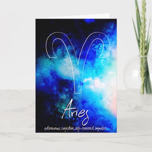 Zodiac : Carte Anniversaire Des Traits D'Aries (Devant)