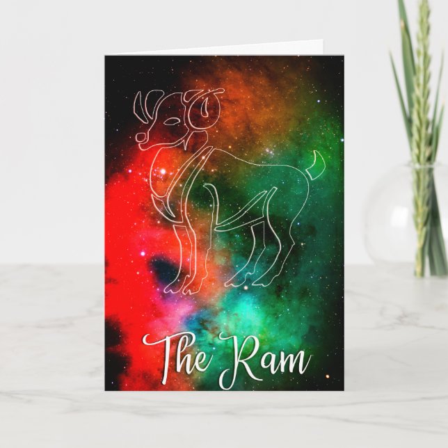 Zodiac : Carte Anniversaire "Le Ram" de Aries (Devant)