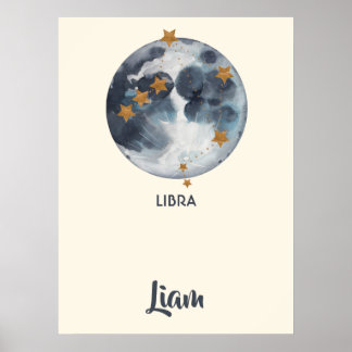 Zodiac Celestial Libra Nursery Wall Art