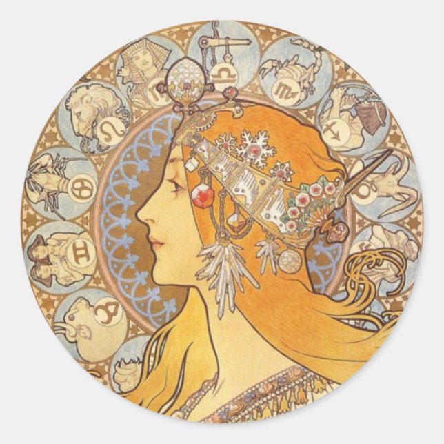 Zodiac Classic Round Sticker (Front)