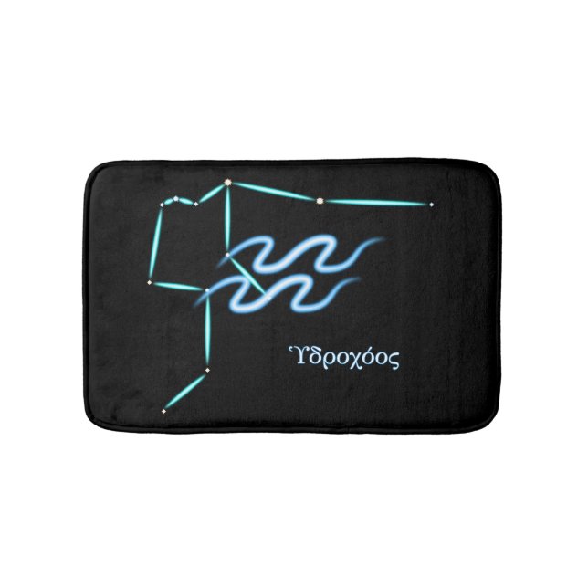 Zodiac Constellation Aquarius Bath Mat (Front)