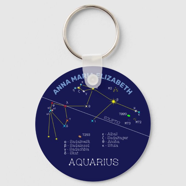 Zodiac Constellation Aquarius Keychain (Front)