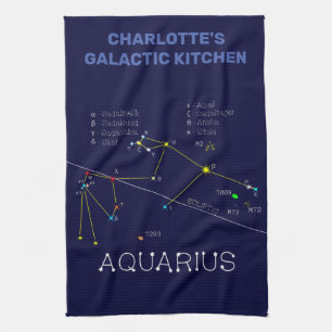 Zodiac Constellation Aquarius Kitchen Towel