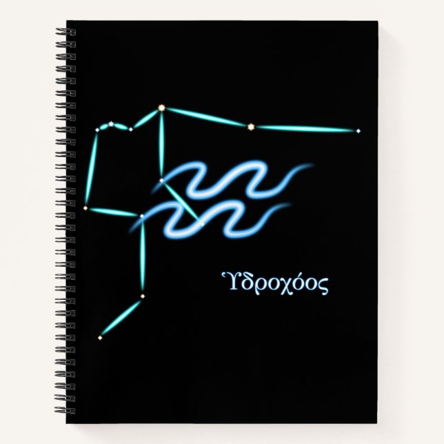 Zodiac Constellation Aquarius Notebook (Front)