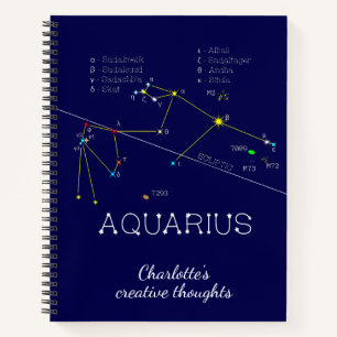 Zodiac Constellation Aquarius Notebook