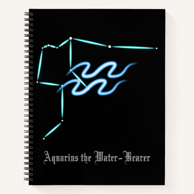 Zodiac Constellation Aquarius Notebook (Front)
