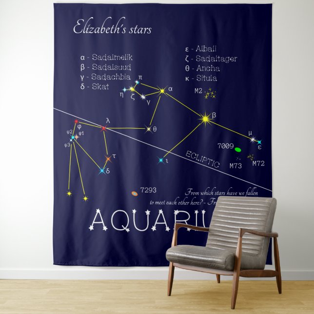 Zodiac Constellation Aquarius Tapestry (In Situ)