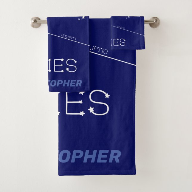 Zodiac Constellation Aries Bath Towel Set (Insitu)