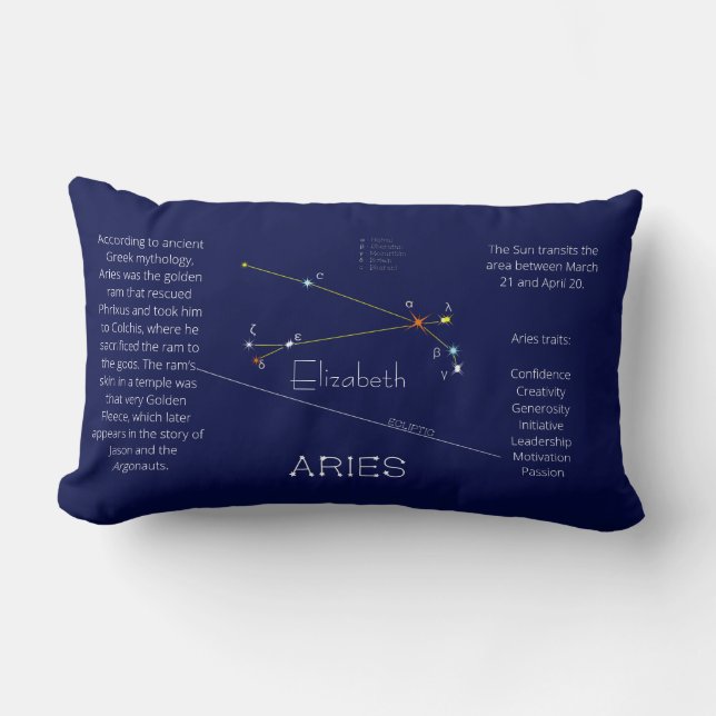 Zodiac Constellation Aries Funny Unique Lumbar Pillow (Front)