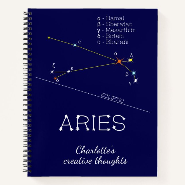 Zodiac Constellation Aries Notebook (Front)