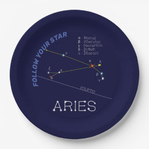 Zodiac Constellation Aries Paper Plate