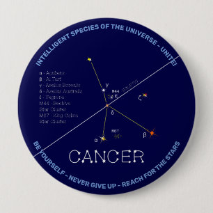 Zodiac Constellation Cancer 4 Inch Round Button