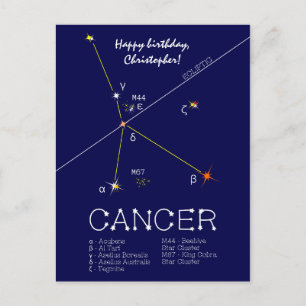 Zodiac Constellation Cancer Postcard