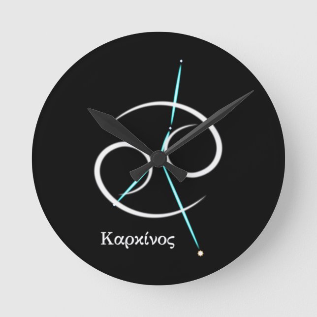 Zodiac Constellation Cancer Round Clock (Front)
