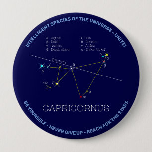 Zodiac Constellation Capricornus 4 Inch Round Button