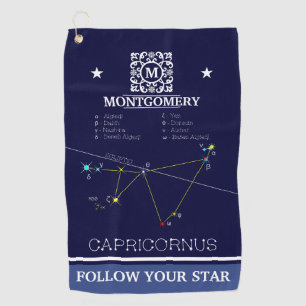 Zodiac Constellation Capricornus Golf Towel