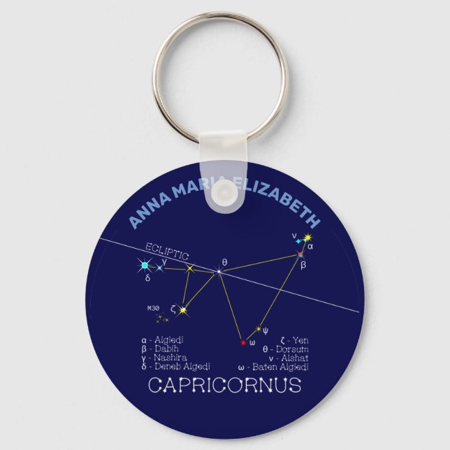 Zodiac Constellation Capricornus Keychain (Front)