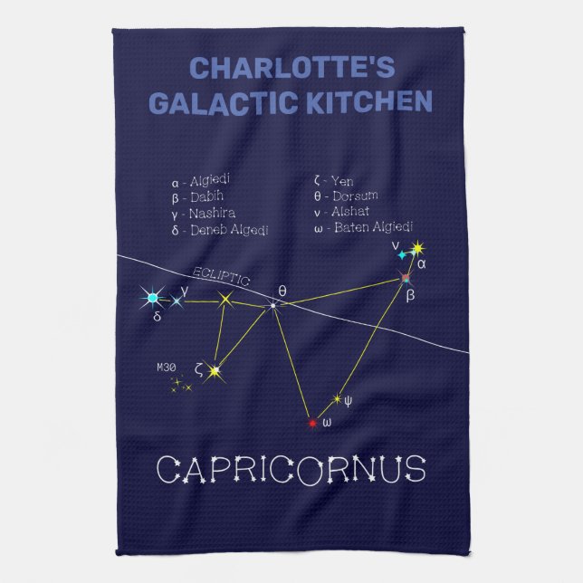 Zodiac Constellation Capricornus Kitchen Towel (Vertical)