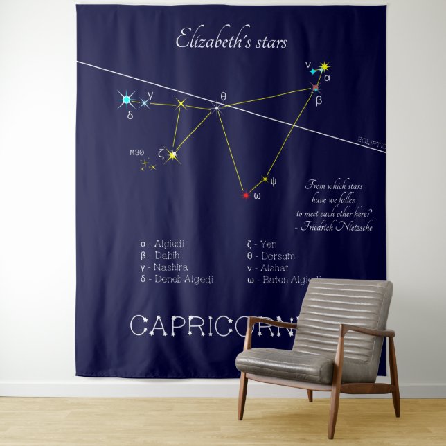 Zodiac Constellation Capricornus Tapestry (In Situ)