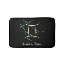 Zodiac Constellation Gemini Bath Mat
