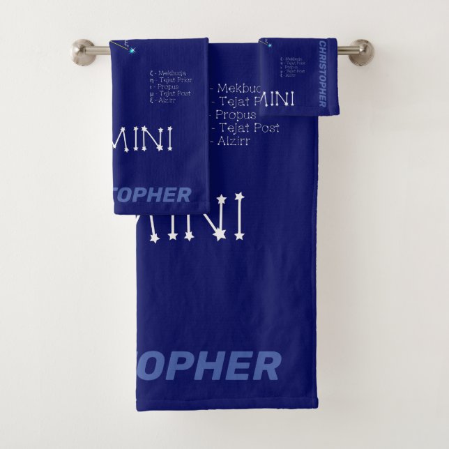 Zodiac Constellation Gemini Bath Towel Set (Insitu)
