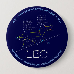 Zodiac Constellation Leo Button