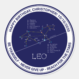 Zodiac Constellation Leo Classic Round Sticker