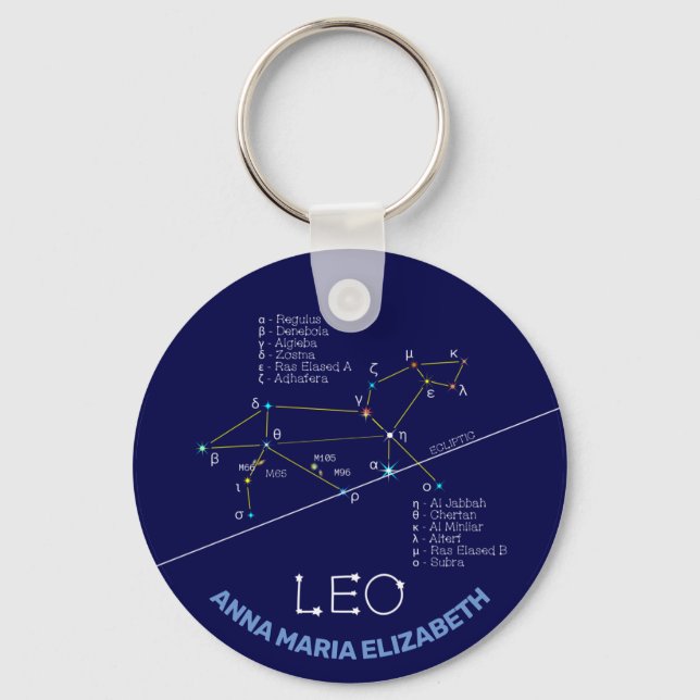 Zodiac Constellation Leo Keychain (Front)