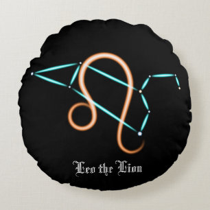 Zodiac Constellation Leo Round Pillow