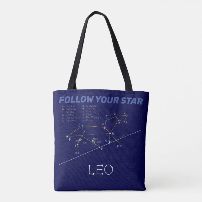 Zodiac Constellation Leo Tote Bag (Back)