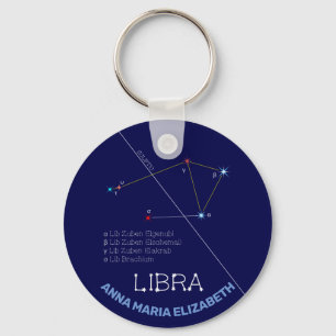Zodiac Constellation Libra Keychain