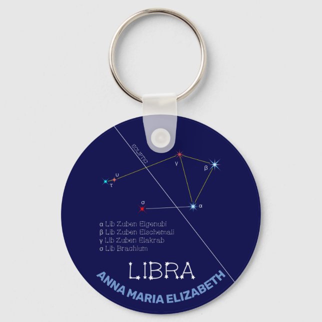 Zodiac Constellation Libra Keychain (Front)