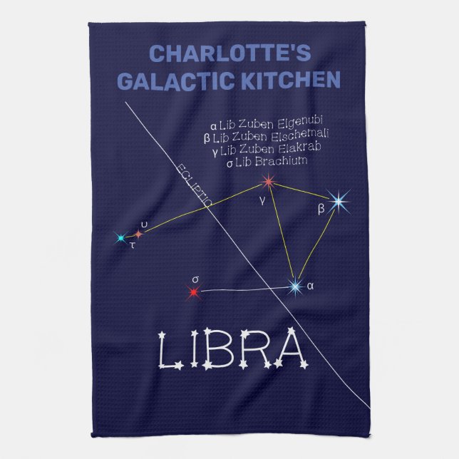 Zodiac Constellation Libra Kitchen Towel (Vertical)