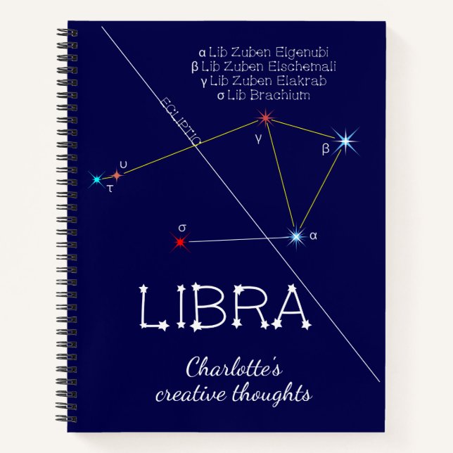 Zodiac Constellation Libra Notebook (Front)