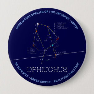 Zodiac Constellation Ophiuchus 4 Inch Round Button