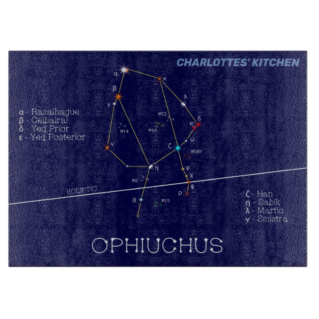 Zodiac Constellation Ophiuchus Cutting Board (Front)