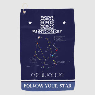 Zodiac Constellation Ophiuchus Golf Towel