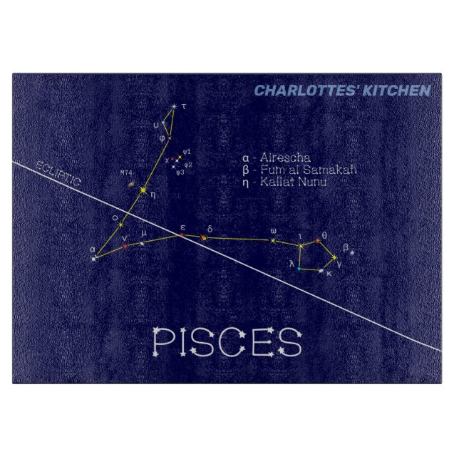 Zodiac Constellation Pisces Cutting Board (Front)