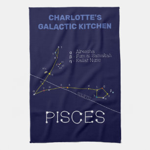 Zodiac Constellation Pisces Kitchen Towel