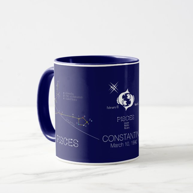 Zodiac Constellation Pisces Mug (Front Left)