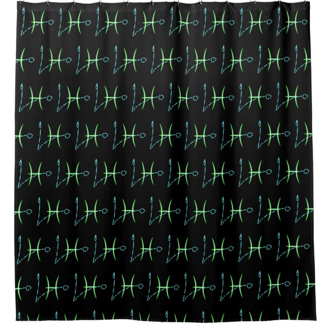 Zodiac Constellation Pisces Shower Curtain (Front)