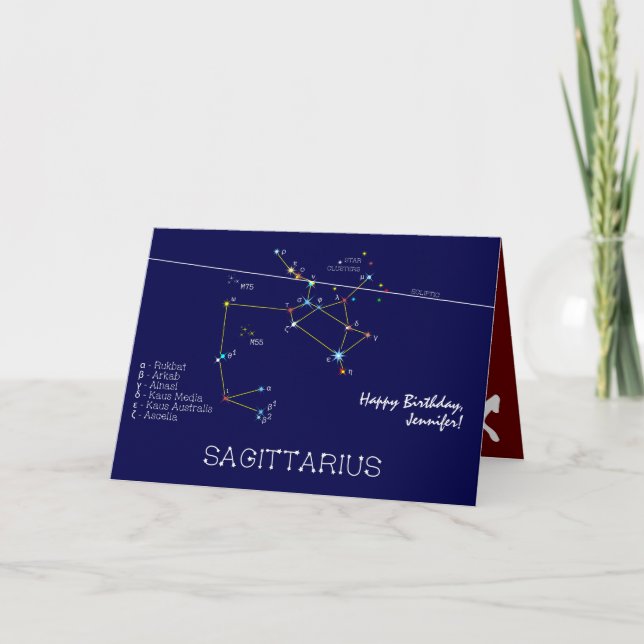 Zodiac Constellation Sagittarius Card (Front)