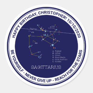 Zodiac Constellation Sagittarius Classic Round Sticker