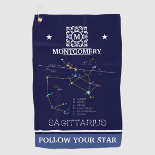 Zodiac Constellation Sagittarius Golf Towel