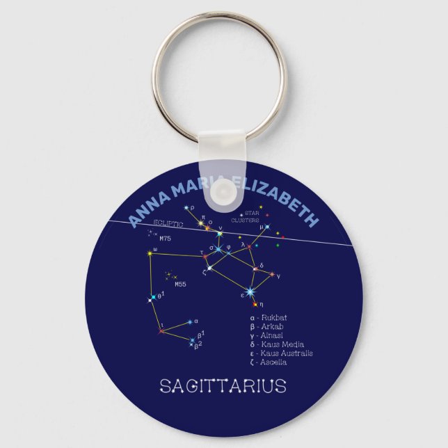 Zodiac Constellation Sagittarius Keychain (Front)