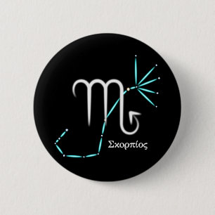 Zodiac Constellation Scorpio Button