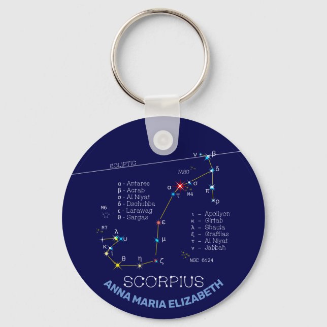 Zodiac Constellation Scorpius Keychain (Front)